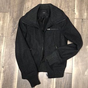 Express gray wool bomber jacket